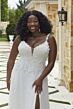 Mori Lee 3423 Nadette Plunging Neck A-Line Plus Size Wedding Dress