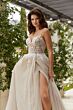 Mori Lee 4122 Maya Lace Train High Slit Wedding Dress
