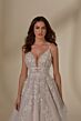 Mori Lee 4138 Matilda Double Belt Plunging Neck Wedding Gown