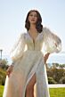 Mori Lee 1211 Lorelai Detachable Sleeve Plunging Neck Wedding Dress