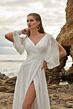 Mori Lee 15026 Mara Detachable Sleeves High Slit Wedding Gown