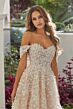 Mori Lee 2531 Mackenzie Detachable Sleeve 3D Flowers Wedding Dress