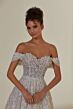 Mori Lee 2531 Mackenzie Detachable Sleeve 3D Flowers Wedding Dress
