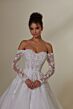 Mori Lee 2549 Mabel Illusion Sleeve Ruched Bodice Bridal Dress