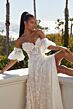 Mori Lee 2558 Magdalena Front Slit Puff Sleeves Wedding Gown
