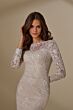 Mori Lee 30142 Liana Bateau Neck Long Sleeve Bridal Dress