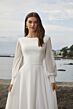 Mori Lee 12616 Noah Bateau Neck Bishop Sleeve Wedding Gown