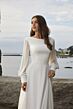 Mori Lee 12616 Noah Bateau Neck Bishop Sleeve Wedding Gown