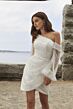 Mori Lee 12622 Nova Asymmetric Neck Tulip Hem Short Bridal Dress