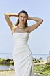 Mori Lee 15042 Peggy Illusion Slit Drape Wedding Dress