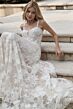 Mori Lee 2610 Preciosa Narrow Plunging Neck A-Line Wedding Gown