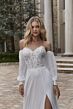 Mori Lee 2620 Prospera Bishop Sleeve High Slit Bridal Dress