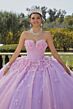Mori Lee 60186 Ruched Bodice 3D Flowers Quinceanera Gown