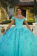 Mori Lee 89425 3D Flowers Off The Shoulder Quince Gown