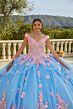 Mori Lee 89437 3D Flowers Peplum Skirt Sweet 16 Gown