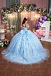 Mori Lee 89505 Off-The-Shoulder Back Bow Sheer Sleeve Dress