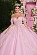 Mori Lee 89509 Off-The-Shoulder Pannier Skirt Sheer Bodice Dress