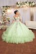 Mori Lee 89510 Ruffle Hem Sheer Bodice Removable Sleeve Dress