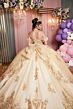 Mori Lee 89520 Petal Train Off-The-Shoulder Pannier Skirt Dress
