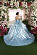 Mori Lee 89525 Detachable Strap Foldover Neck Metallic Dress