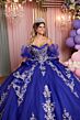 Mori Lee 89526 Puff Sleeve V-Neck Sheer Bodice Dress
