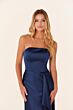 Mori Lee 21834 Ruffle Slit Strapless Bridesmaid Dress