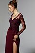 Mori Lee MGNY 72906 Illusion V-Neck Long Sleeve Dress