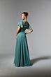 Mori Lee MGNY 72908 V-Neck Flutter Sleeve Dress