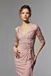 Mori Lee MGNY 72909 Illusion Sleeve Ruched Dress