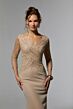 Mori Lee MGNY 72916 V-Neck Illusion Sleeve Dress