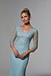 Mori Lee MGNY 72916 V-Neck Illusion Sleeve Dress