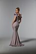 Mori Lee MGNY 72922 Bateau Neck Layered Flutter Sleeve Dress