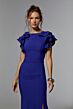 Mori Lee MGNY 72922 Bateau Neck Layered Flutter Sleeve Dress