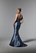 Mori Lee MGNY 72925 Satin Square Neck Draped Bodice Dress