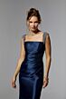 Mori Lee MGNY 72925 Satin Square Neck Draped Bodice Dress