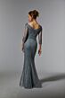 Mori Lee MGNY 72933 Sparkly Illusion Three-Quarter Sleeve Dress