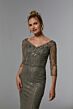 Mori Lee MGNY 72933 Sparkly Illusion Three-Quarter Sleeve Dress