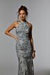 Mori Lee MGNY 72939 Halter Neck Illusion Back Dress