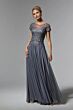 Mori Lee 72905 Bateau Neck Short Sleeve Dress