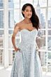Mori Lee 73101 Sweetheart Neck Floral A-Line Dress