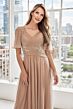 Mori Lee 73102 Flutter Sleeve Asymmetric Waist A-Line Dress