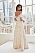 Mori Lee 73103 A-Line High Slit Notched Off-The-Shoulder Dress
