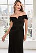 Mori Lee 73104 Notched Neck Ruched Waist Metallic Knit Dress