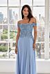 Mori Lee 73105 Off-The-Shoulder Beaded Bodice High Slit Dress