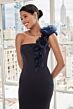 Mori Lee 73108 One-Shoulder Rosette Sleeve Dress