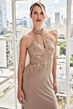 Mori Lee 73109 Halter Keyhole Beaded Bodice Dress