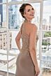 Mori Lee 73109 Halter Keyhole Beaded Bodice Dress