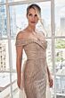 Mori Lee 73110 Sheer Overskirt Beaded Off The Shoulder Dress