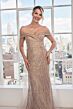 Mori Lee 73110 Sheer Overskirt Beaded Off The Shoulder Dress