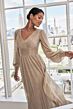 Mori Lee 73111 Sheer Bishop Sleeve A-Line Knit Dress